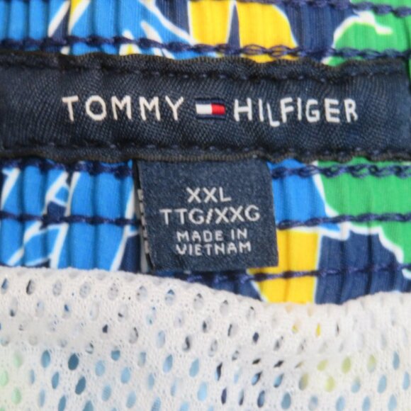 Tommy Hilfiger 6.5" Swim Trunks Men XXL New‎ Short Maillot Floral Blue Yellow - Picture 4 of 9